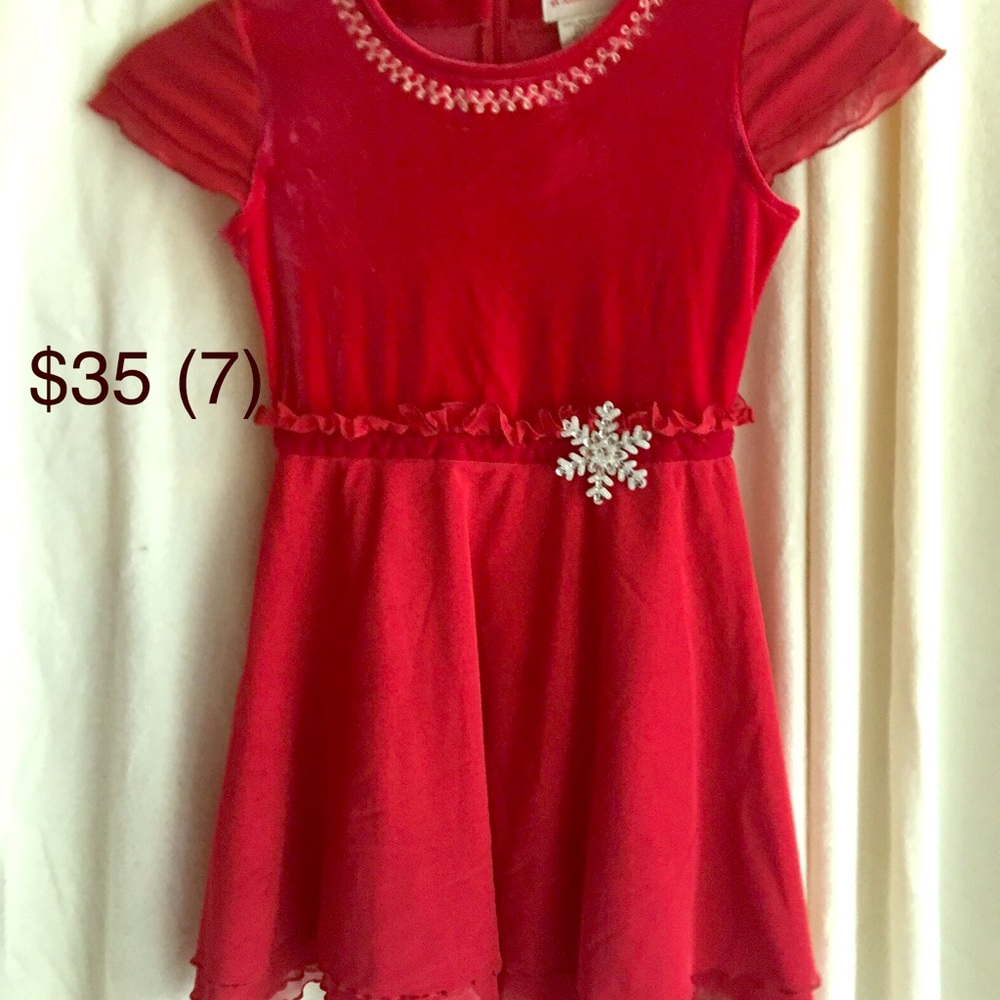 American Girl Red Dress (7) & Matching Poncho (S)
